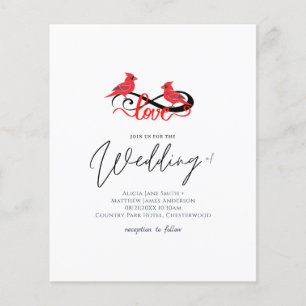 Red Cardinal Infinity Love Wedding Invitation