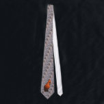 Red Cardinal (Large) Tie<br><div class="desc">Photograph cutout of a bright red male Northern Cardinal on a tiled background of tree rings.</div>