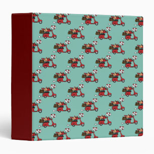 Red Cardinal Lovers on Scooter 3 Ring Binder