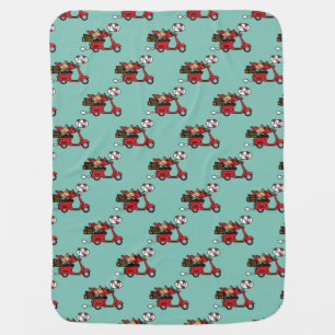 Red Cardinal Lovers on Scooter Baby Blanket
