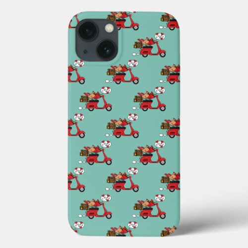 Red Cardinal Lovers on Scooter iPhone 13 Case