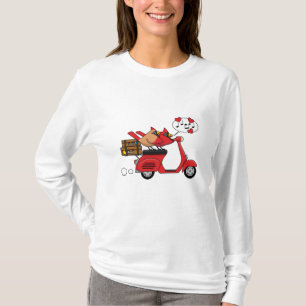 Red Cardinal Lovers on Scooter T-Shirt