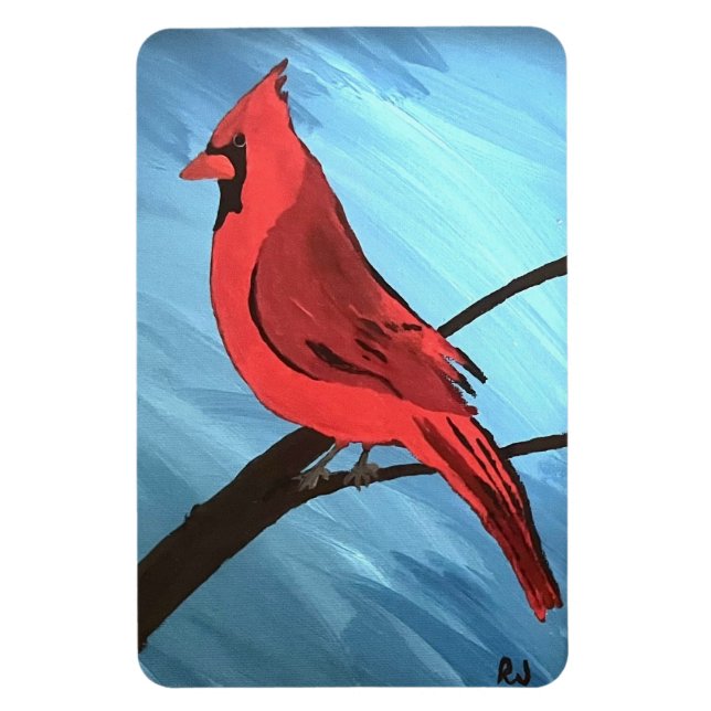 Red Cardinal  Magnet (Vertical)