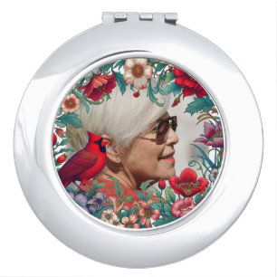 Red Cardinal Memorial Keepsake PHOTO Compact Mirror