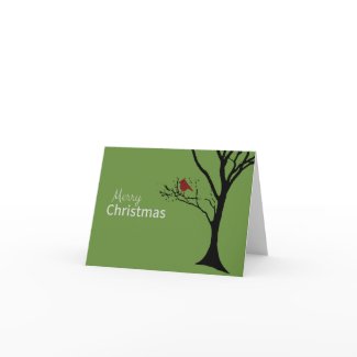 Red Cardinal Merry Christmas Holiday Card