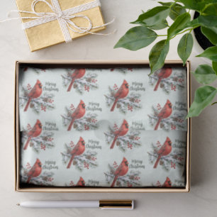 Red Cardinal Merry Christmas Tissue Paper