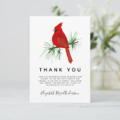 Red Cardinal Modern Sympathy Funeral Thank You Card | Zazzle