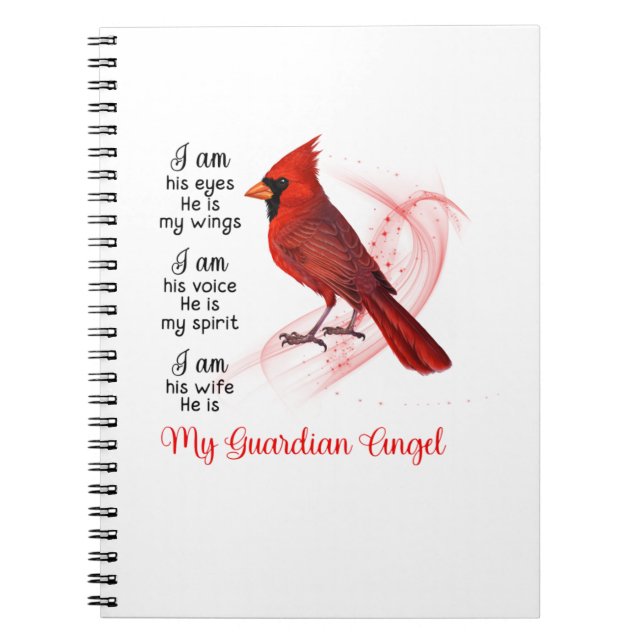 Red Cardinal My Guardian Angel Notebook (Front)