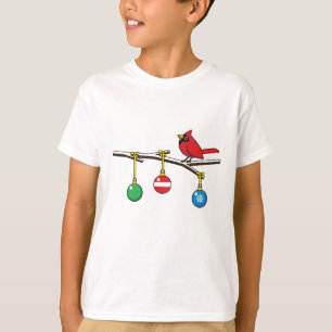Red Cardinal on Christmas Bare Branch T-Shirt