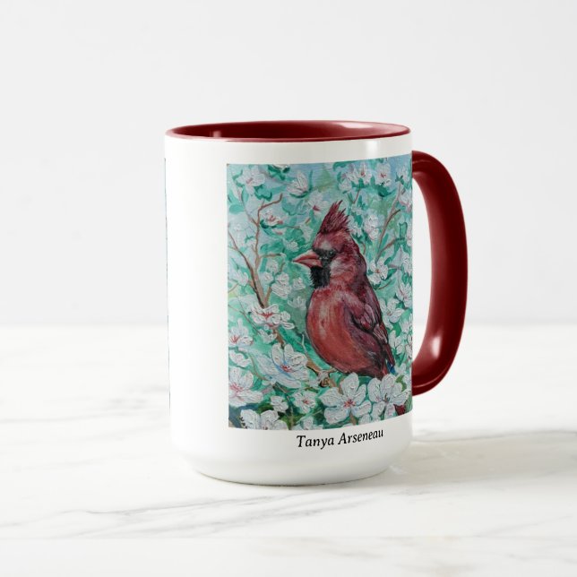  Red Cardinal Painting Mug (Front Right)