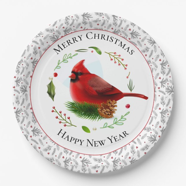 Red Cardinal Paper Plates (Front)