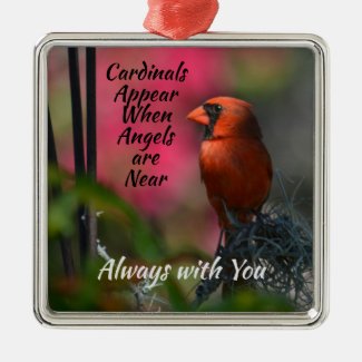 Red Cardinal Personalized Memorial Metal Ornament