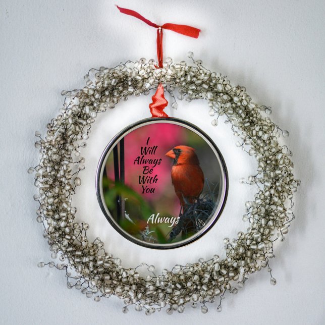 Red Cardinal Personalized Memorial Metal Ornament (Creator Uploaded)