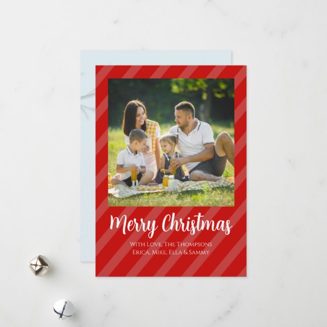 Red Cardinal Photo Holiday Card (Front/Back In Situ)