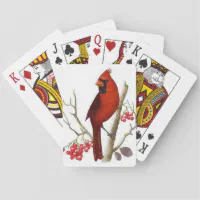 Red Cardinal , the bird of Christmas Playing Cards | Zazzle