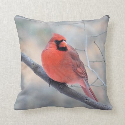 Red Cardinal Pose Pillow
