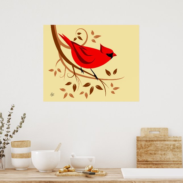 Red Cardinal Poster (Kitchen)