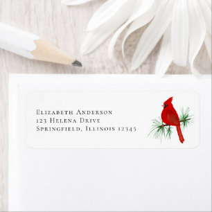 Red Cardinal Return Address Label
