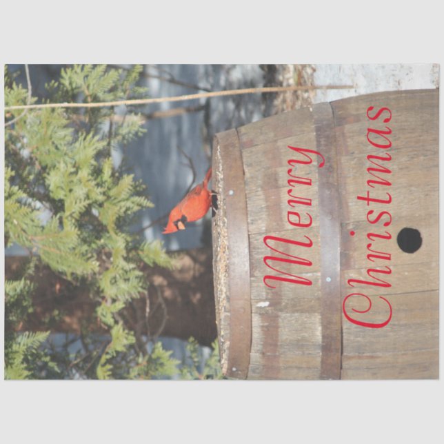 Red Cardinal Rustic Charm Tissue Paper (Front)