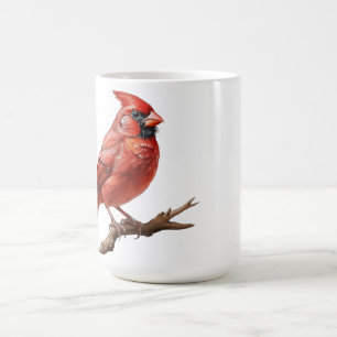 Red Cardinal Sitting On Branch Coffee Mug
