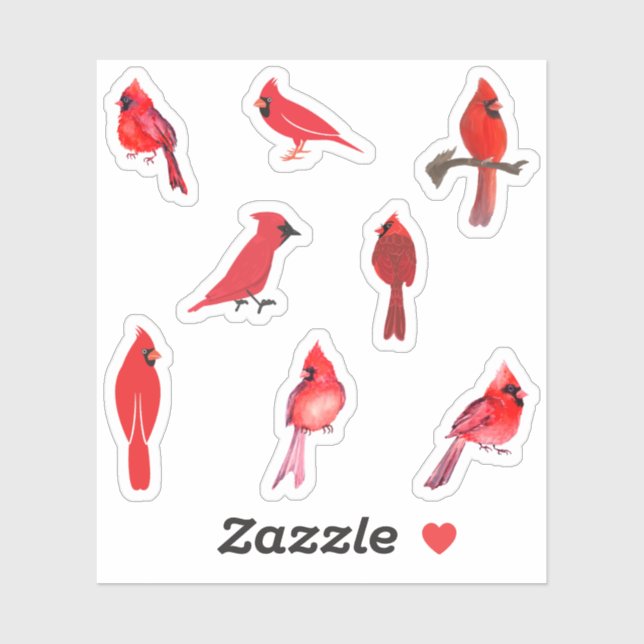 Red Cardinal Stickers (Sheet)