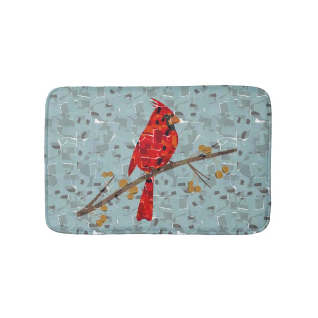 Red Cardinal , the bird of Christmas Bathroom Mat (Front)