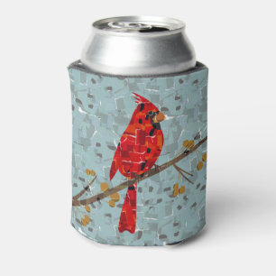 Red Cardinal , the bird of Christmas Can Cooler