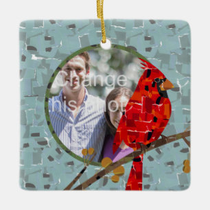 Red Cardinal , the bird of Christmas Ceramic Ornament