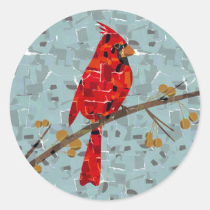 Red Cardinal , the bird of Christmas Classic Round Sticker