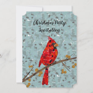 Red Cardinal , the bird of Christmas Invitation