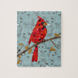 Red Cardinal , the bird of Christmas Jigsaw Puzzle