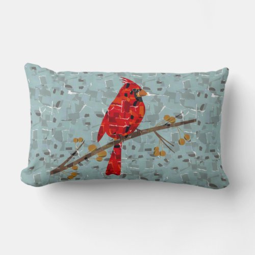 Red Cardinal  the bird of Christmas Lumbar Pillow