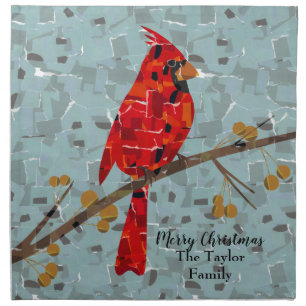 Red Cardinal , the bird of Christmas Napkin