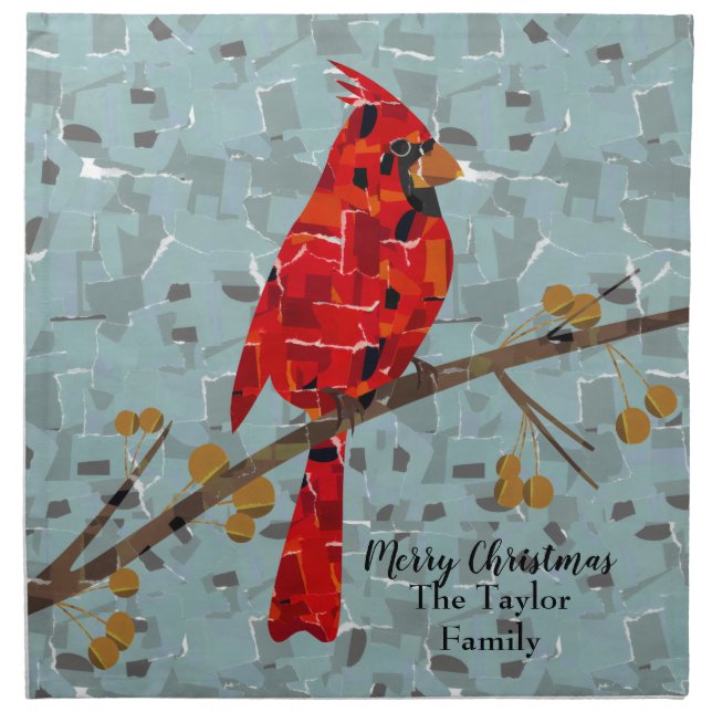 Red Cardinal , the bird of Christmas Napkin (Front)