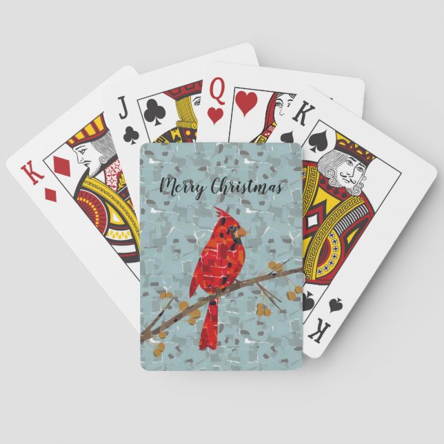 Red Cardinal , the bird of Christmas Poker Cards (Back)