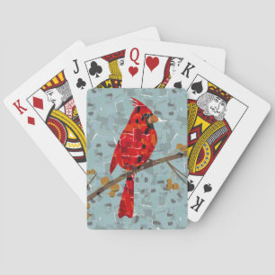 Red Cardinal , the bird of Christmas Poker Cards