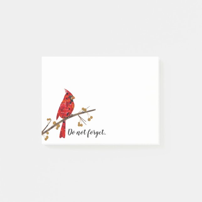Red Cardinal , the bird of Christmas Post-it Notes (Front)