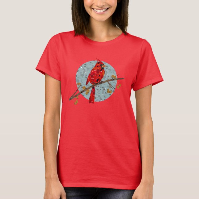 Red Cardinal , the bird of Christmas T-Shirt (Front)