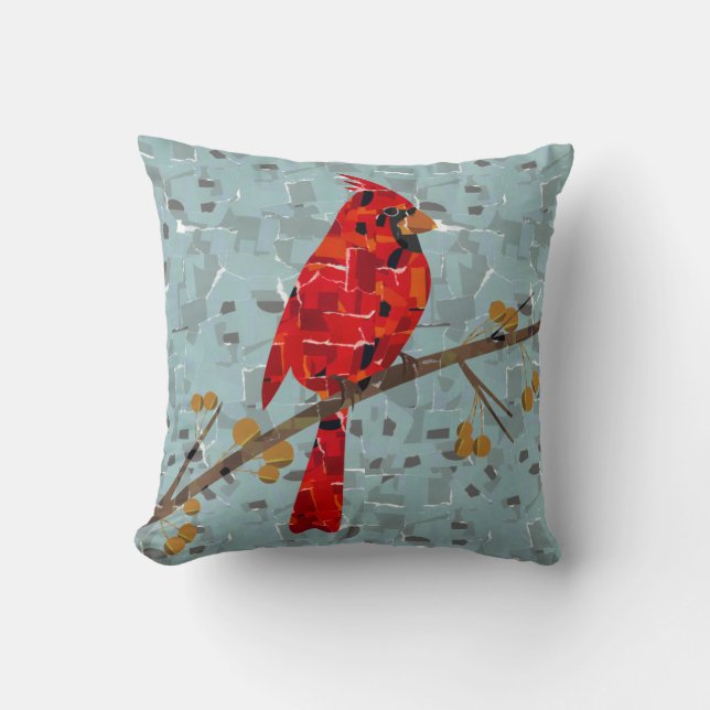 Red Cardinal , the bird of Christmas Throw Pillow (Front)