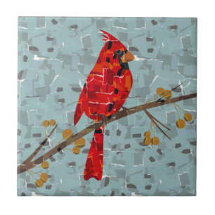 Red Cardinal , the bird of Christmas Tile