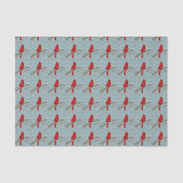 Red Cardinal , the bird of Christmas Tissue Paper (Front)
