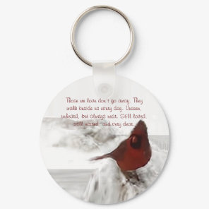 Red Cardinal Those we love don't go away Keychain