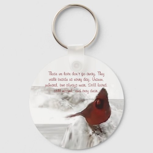 Red Cardinal Those we love dont go away Keychain