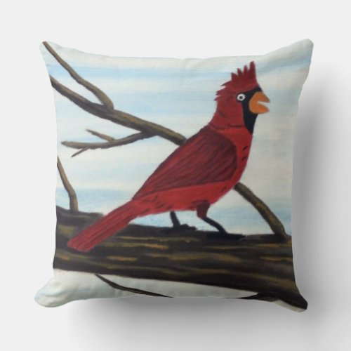 Red Cardinal Throw Pillow