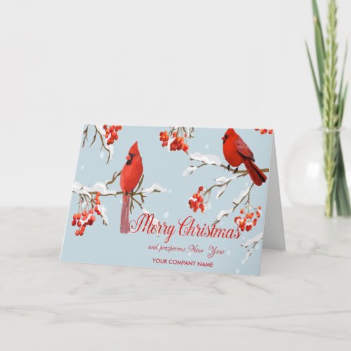 Red Cardinal Tree Snow Holiday Card