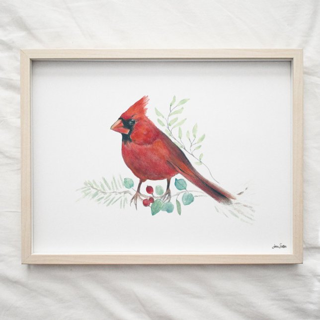 Red Cardinal Watercolor Art Print (Creator Uploaded)