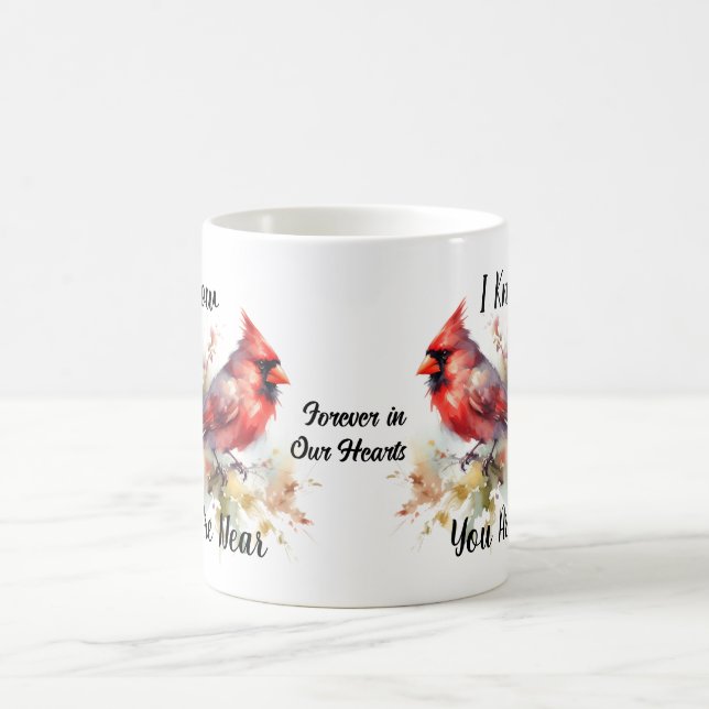  Red Cardinal Watercolor Personalize Coffee Mug (Center)