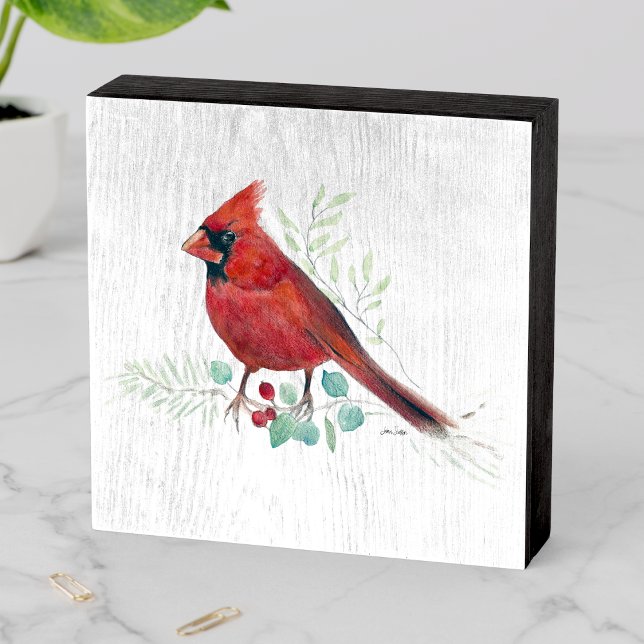 Red Cardinal Watercolor Wooden Box Sign (Red Cardinal Watercolor Wooden Box Sign from Jenn's Emporium. )