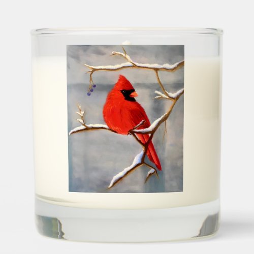 Red Cardinal Winter Candle