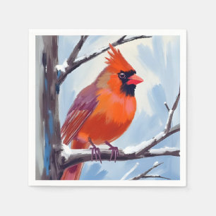 Red Cardinal Winter Watercolor Napkins